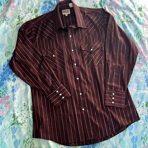 Ely Cattleman Western Snap Shirt Metallic - 16-33